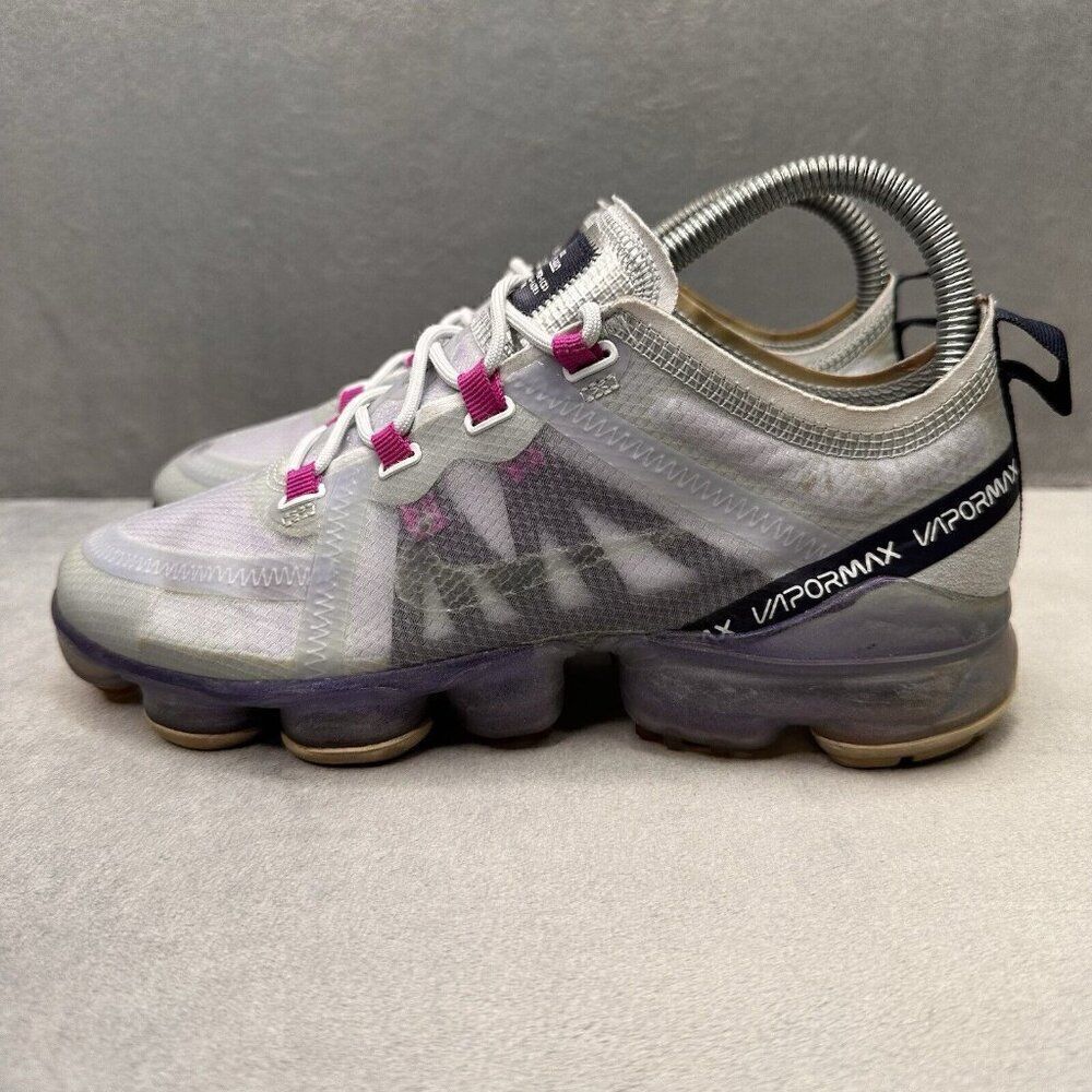 Nike Vapormax White and Pink Athletic Shoes - Picture 3 of 8